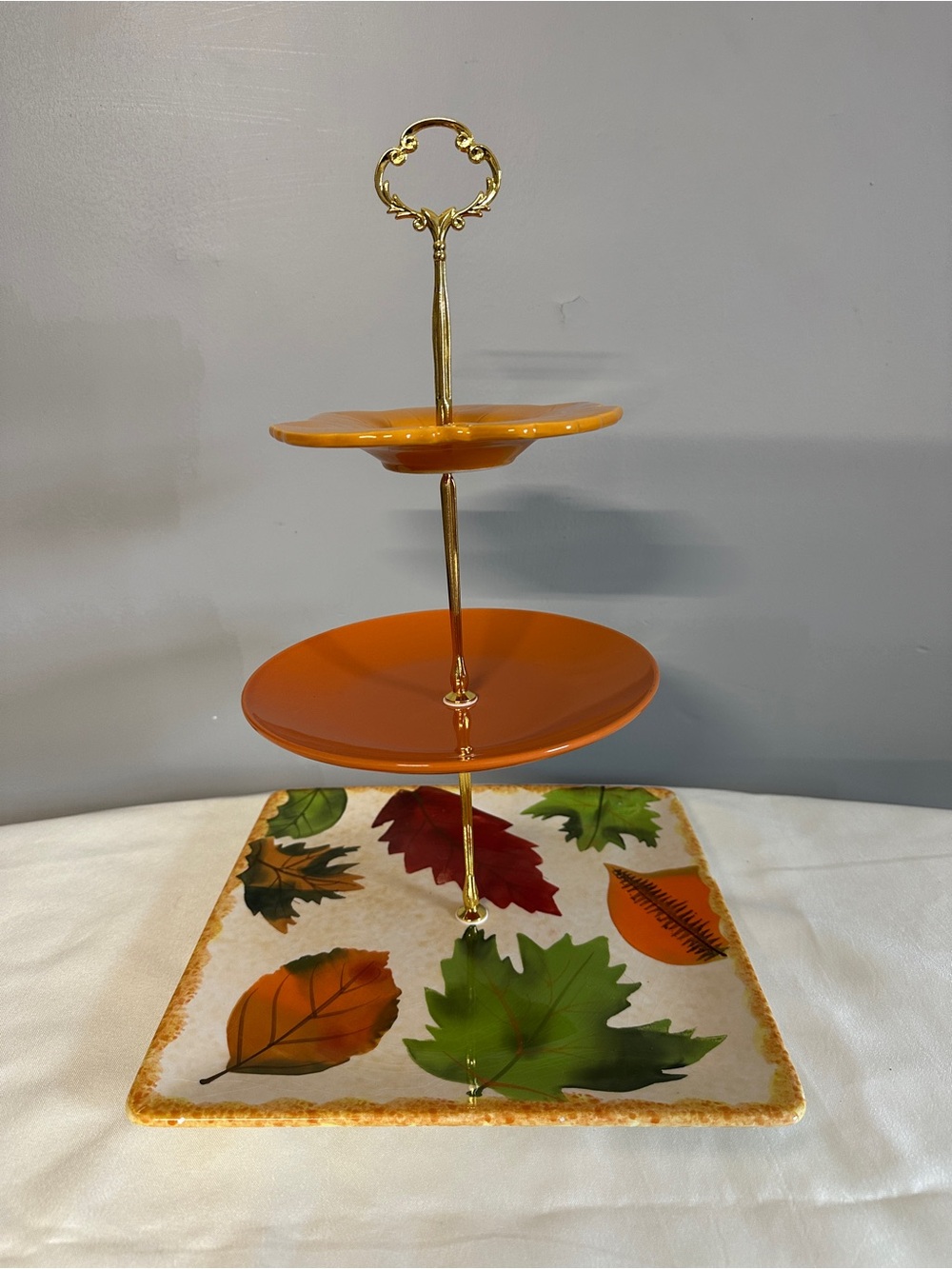 Three-Tier Cake Stand - Fall Colors